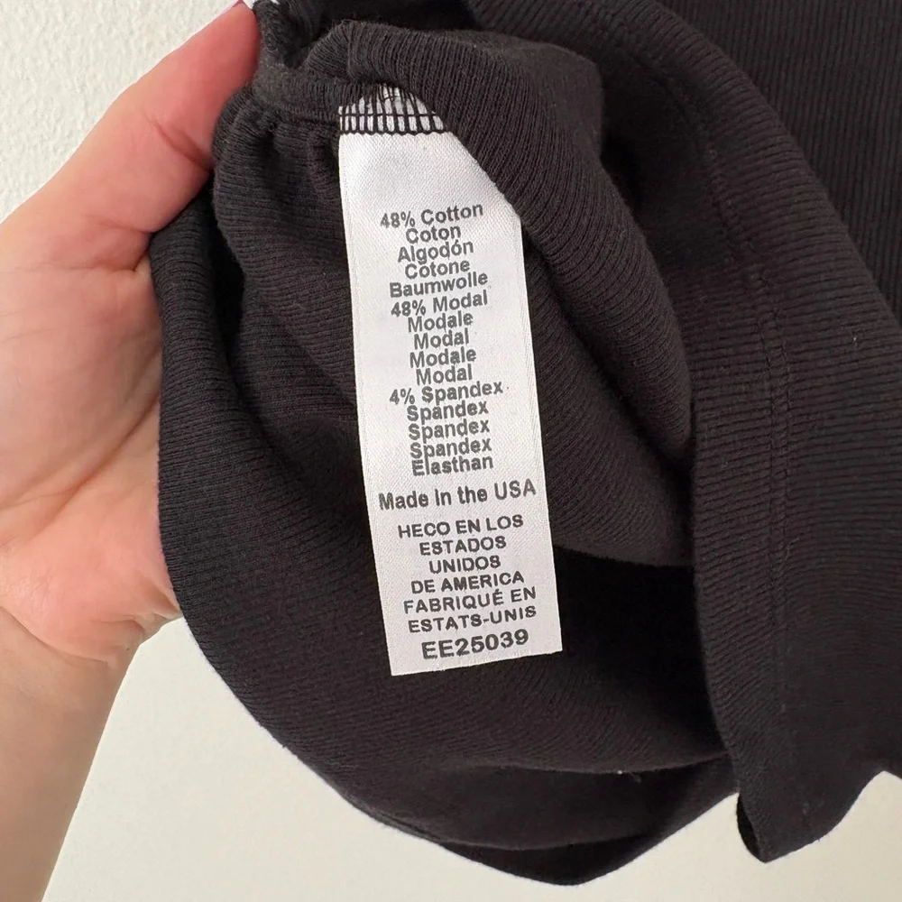 Michael Stars Black Coco Ruched Ribbed Boatneck Tank Size Small - Picture 12 of 13